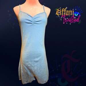 SKIMS Soft Lounge Rib Romper Light Blue Adjustable Straps Size 2X